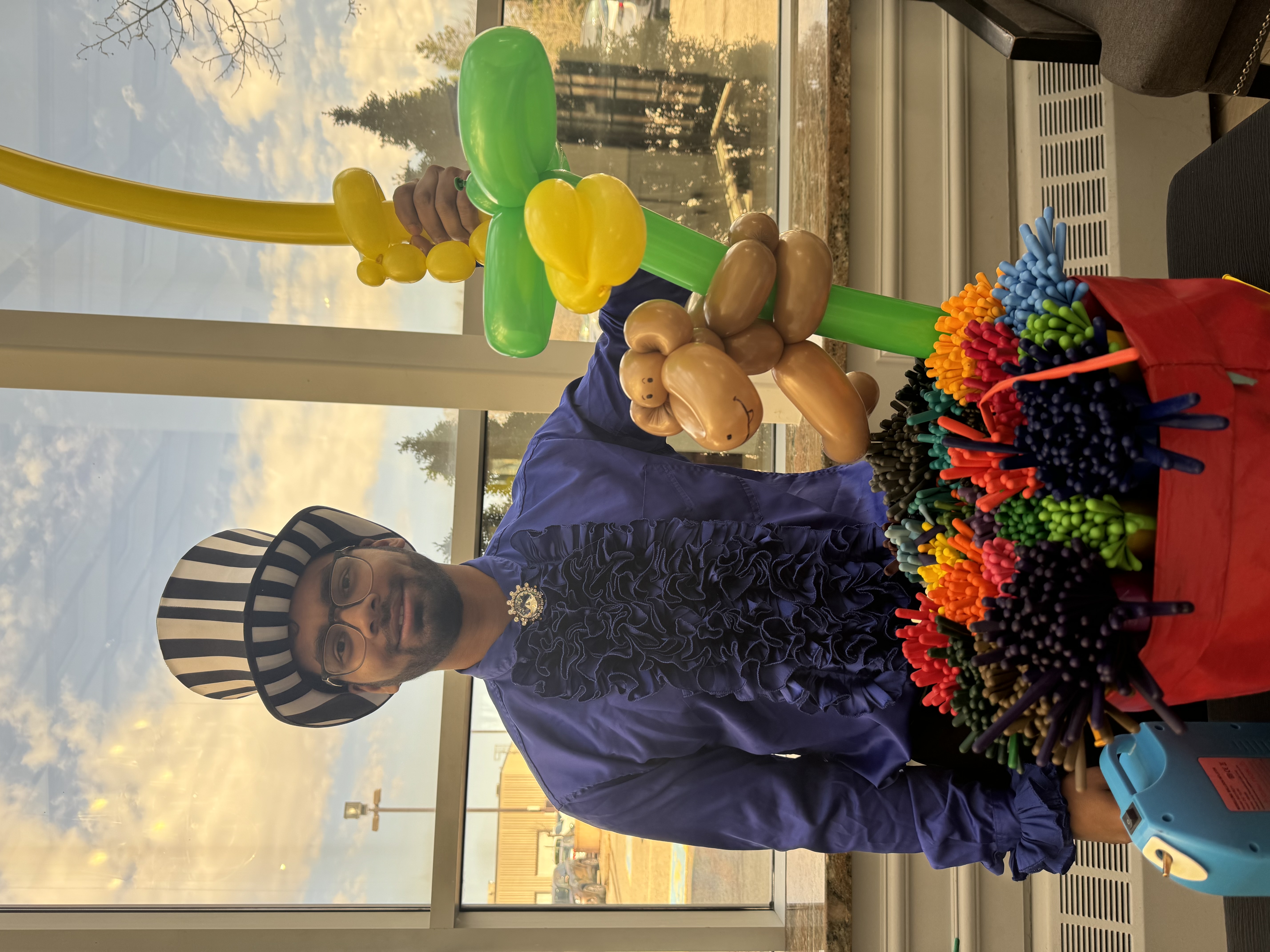 Balloon twisting at party